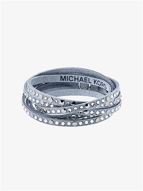 michael kors double wrap leather bracelet|Michael Kors bracelet with diamonds.